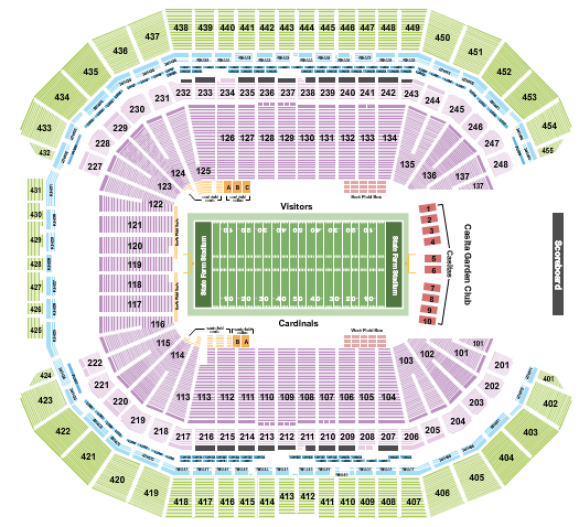 State Farm Stadium Arizona Cardinals Seating Chart
